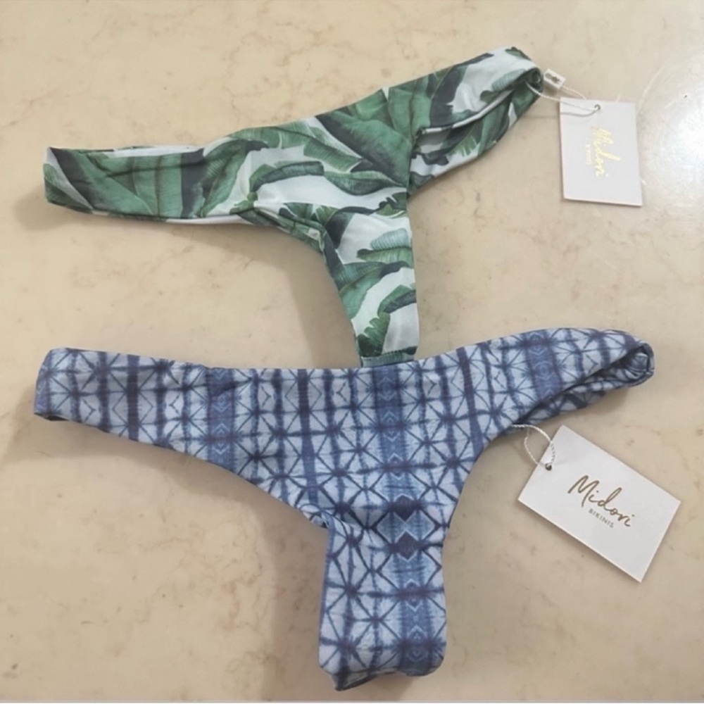 Midori Bikini Bottoms Mykonos whale tale banana palms bottom